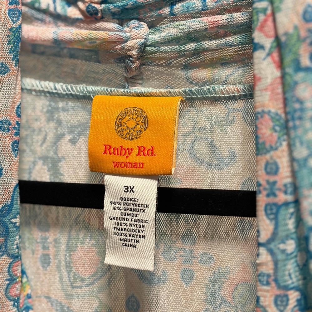 Ruby Rd. Floral Sheer Kimono - Picture 4 of 5